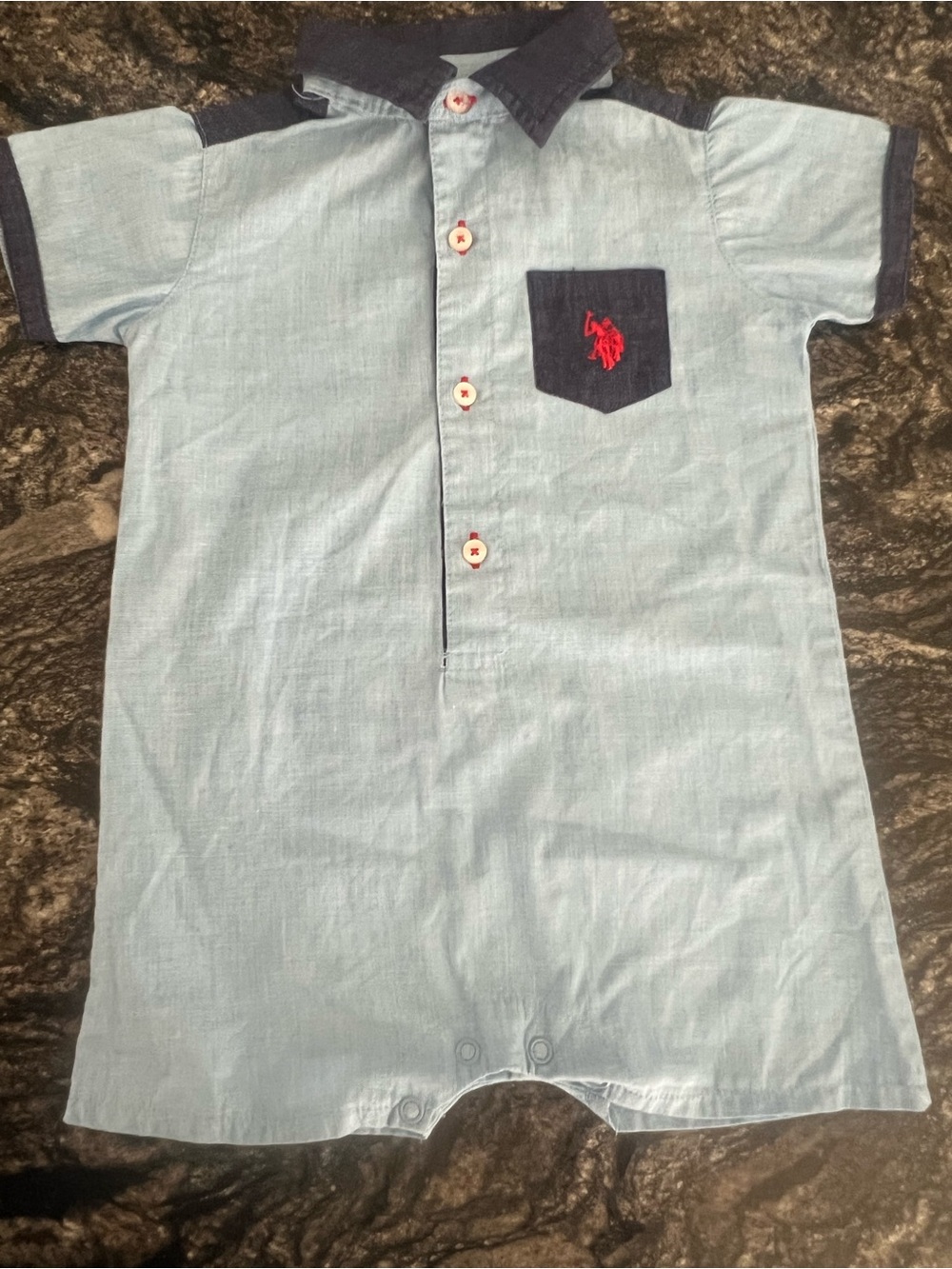 U.S. Polo Assn. Light Blue Romper
